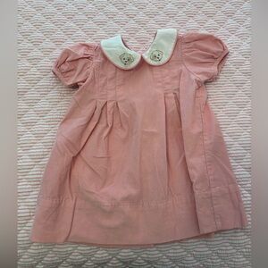 Pink corduroy dress with dogs